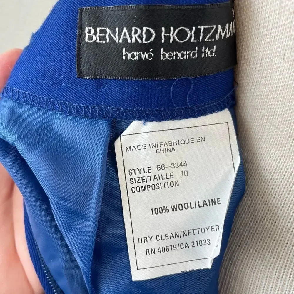 Bernard Holtzman Blue Wool Skirt Size 10 EUC
